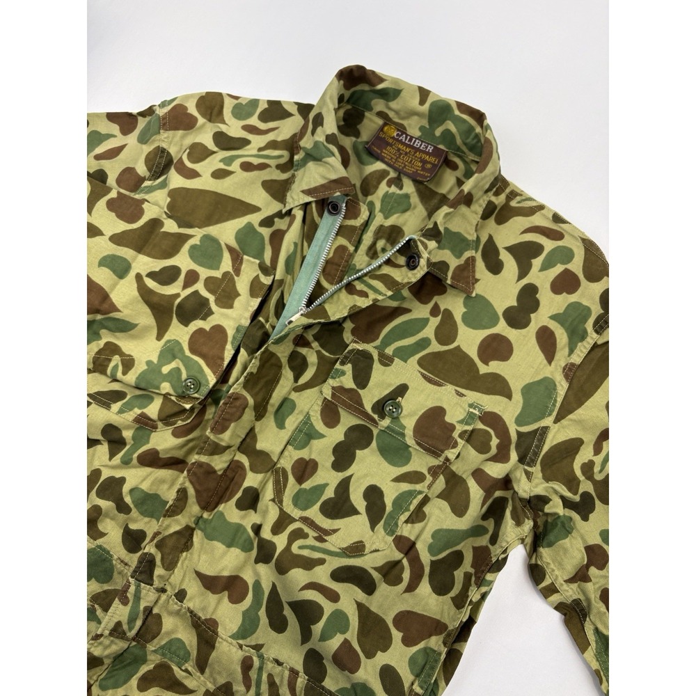 Vintage Caliber Sportsmans Apparel Camo Coverall Full Zip Suit Men's Medium.